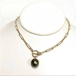 Tahitian pearl chain necklace